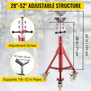 Load image into Gallery viewer, SucceBuy Pipe Holding Stand Folding Tripod Jack 3 Types Heights 12in Pipeworking Supporting Clamped Tool with Roller Head
