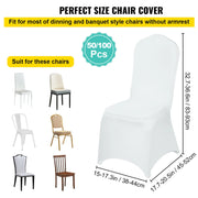 Bild in Galerie-Viewer laden, Amocart 12/30/50/100Pcs Wedding Chair Cover Spandex Stretch Slipcover for Restaurant Banquet Dining Party White Chair Cover
