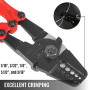Load image into Gallery viewer, Amocart 24/30Inch Wire Rope Swager Crimper Tool Insulated Handle Aluminum Copper Cable Fishing Sleeves Cutter Crimping Pliers
