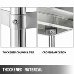 Amocart 4-Tier Stainless Steel Commercial Storage Rack Shelf for Kitchen Warehouse Garage Storing Kitchenware