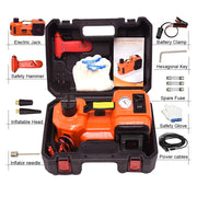 Load image into Gallery viewer, 12V 5Ton Car Electric Hydraulic Floor Jack, Tire Inflator Pump and LED Flashlight 3 in 1 Set With Safe Hammer QZ002
