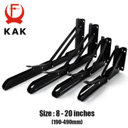 Load image into Gallery viewer, KAK 2pcs Folding Shelf Bracket Heavy Duty Stainless Steel Collapsible Shelf Bracket Hardware for Table Work RV Car Saving Space
