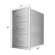 Load image into Gallery viewer, SucceBuy Stainless Steel Outdoor Kitchen Drawers W/ Handle Large Storage BBQ Island Great for Any Weather Condition
