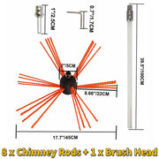 Load image into Gallery viewer, SucceBuy Chimney Sweep Kit 39in Nylon Chimney Rods and Brush Head Electric Drill Drive Sweeping Cleaning Tool for Fireplace
