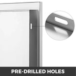 Amocart Stainless Steel BBQ Cabinet Access Door W/ Recessed Handle for Indoor/Outdoor Kitchen BBQ Island Kitchen Sink Fireplace