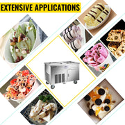 Load image into Gallery viewer, Amocart Commercial Fried Ice Cream Roll Machine w/ 6 Buckets Single Square Pan Stainless Steel Home Ice Cream Porridge Maker
