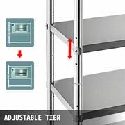 Load image into Gallery viewer, Amocart 4-Tier Stainless Steel Commercial Storage Rack Shelf for Kitchen Warehouse Garage Storing Kitchenware
