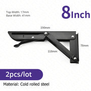 Load image into Gallery viewer, KAK 2pcs Folding Shelf Bracket Heavy Duty Stainless Steel Collapsible Shelf Bracket Hardware for Table Work RV Car Saving Space
