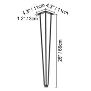 Charger l'image dans la visionneuse de galerie, SucceBuy 4Pcs Metal Table Legs 16-40 Inch 3-Rod Hairpin Furniture Legs DIY Home Bench Dining Desk End Coffee Table Feet
