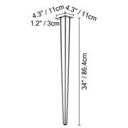 Charger l'image dans la visionneuse de galerie, SucceBuy 4Pcs Metal Table Legs 16-40 Inch 3-Rod Hairpin Furniture Legs DIY Home Bench Dining Desk End Coffee Table Feet

