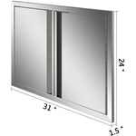 Amocart Stainless Steel BBQ Cabinet Access Door W/ Recessed Handle for Indoor/Outdoor Kitchen BBQ Island Kitchen Sink Fireplace