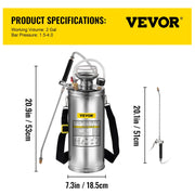 Load image into Gallery viewer, SucceBuy 4-12L Hand Powered Sprayer Stainless Steel Watering Spraying Sprinkling Atomizer Pump Home Ground Garden Cleaning Sprayer
