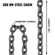 Load image into Gallery viewer, SucceBuy Lifting Chain Sling Lifts 5Tonne 1.5M 3M 4M X 5/16 Inch Heavy Duty With 4 Legs Grade Hooks and Adjuster G80 Alloy Steel - AMOCART
