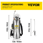 Load image into Gallery viewer, SucceBuy 4-12L Hand Powered Sprayer Stainless Steel Watering Spraying Sprinkling Atomizer Pump Home Ground Garden Cleaning Sprayer
