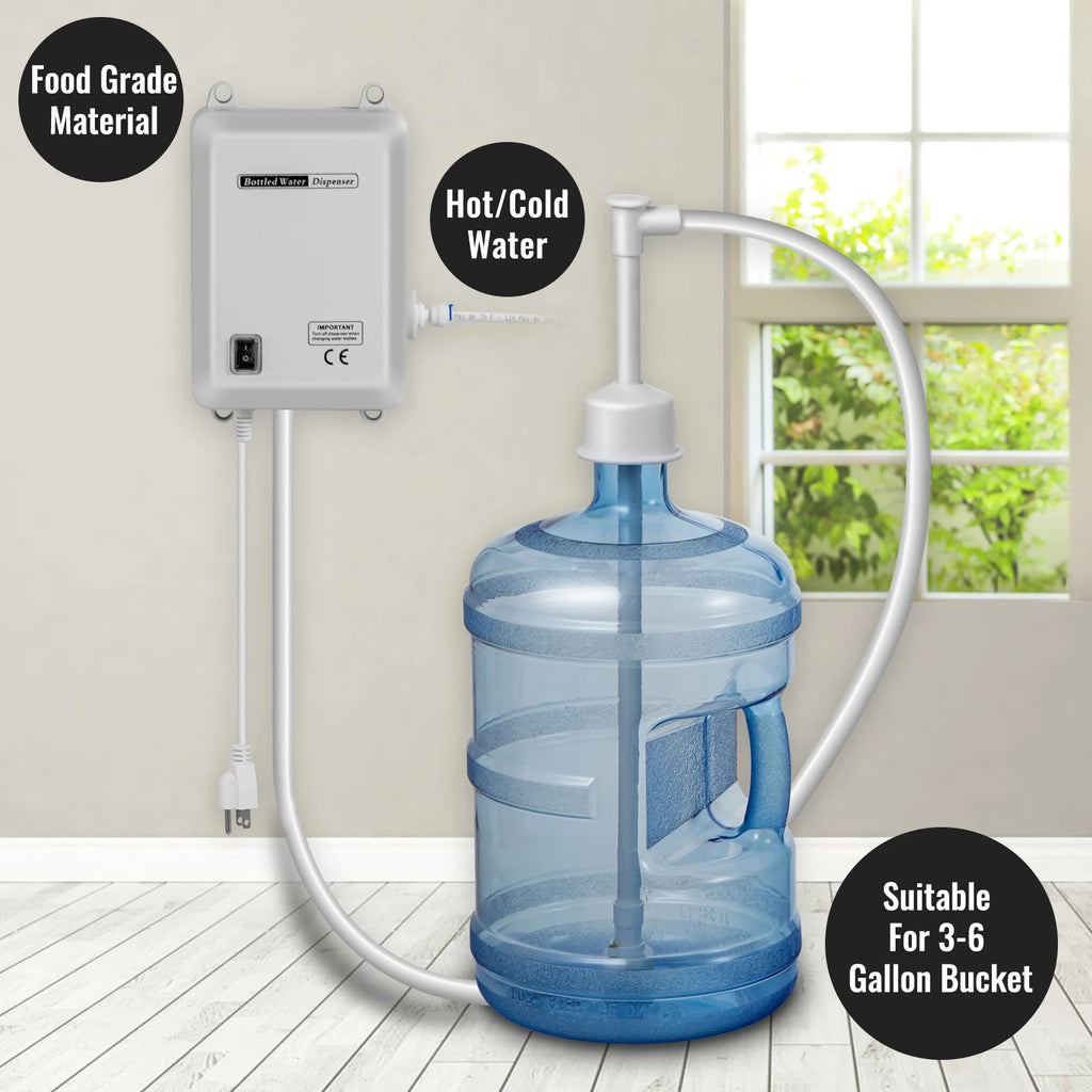 SucceBuy Bottled Water Dispensing Pump w/PE Pipe 1 Gal/MIN 40 PSI for Coffee Tea Machine Water Dispenser Refrigerator Ice Maker