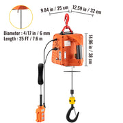 Bild in Galerie-Viewer laden, SucceBuy 500kg/1100lbs Electric Hoist Winch Portable Crane 25ft Lifting Height Wired Remote Control for Transportation
