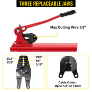 Load image into Gallery viewer, SucceBuy 24in Cutting Bench Type Hand Swager Tool Wire Rope Swaging Machine with Crimper Cable Bolt Cutter Head Copper Sleeves
