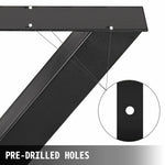 SucceBuy 2PCSMetal Table Legs Steel 2204LBS/1000KG Load  X-Shape with Pre-Drilled Holes for Home Use Commercial Bar Hotel Office