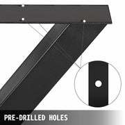 Load image into Gallery viewer, SucceBuy 2PCSMetal Table Legs Steel 2204LBS/1000KG Load  X-Shape with Pre-Drilled Holes for Home Use Commercial Bar Hotel Office - AMOCART
