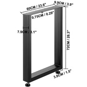 Load image into Gallery viewer, Amocart 2PCS Table Legs Steel 2204LBS /1000KG Load Square Shape with Pre-Drilled Holes for Home Use Commercial Bar Hotel Office
