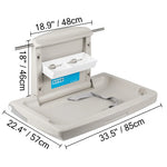 Amocart Baby Changing Station Commercial Wall Mount Baby Diaper Changing Table Fold Down Vertical Restroom Baby Changing Table