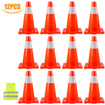 SucceBuy PVC 18/28/36 Inch Traffic Safety Parking Cones Reflective Collars Higher Warning for Traffic Control Construction Sites