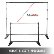 Load image into Gallery viewer, SucceBuy 3x2.4M Backdrop Background Stand Adjustable Telescopic Backdrop Banner Stand for Photocall Video Wedding Event Party

