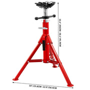 Load image into Gallery viewer, SucceBuy Pipe Holding Stand V-Head 1107A 1107C 1107 w/ 2/4 Ball Transfer Folding Tripod Jack Pipeworking Supporting Clamped Tool
