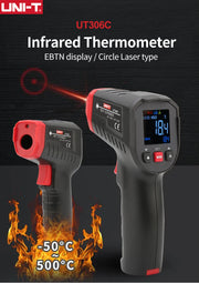 Bild in Galerie-Viewer laden, UNI-T Infrared Thermometer UT306S UT306C Non-contact Industrial Laser Digital Temperature Meter Temperature Gun Tester -50-500
