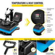 Bild in Galerie-Viewer laden, SucceBuy 12x10Inch Dual Digital Heat Press Machine 650W Swing Away 360 Degree Rotation Transfer Sublimation Printing for T-Shirt
