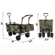Load image into Gallery viewer, Amocart Folding Wagon Cart Adjustable Handle Bar Removable Canopy Oxford Cloth Collapsible Shopping Outdoor Camping Beach Cart

