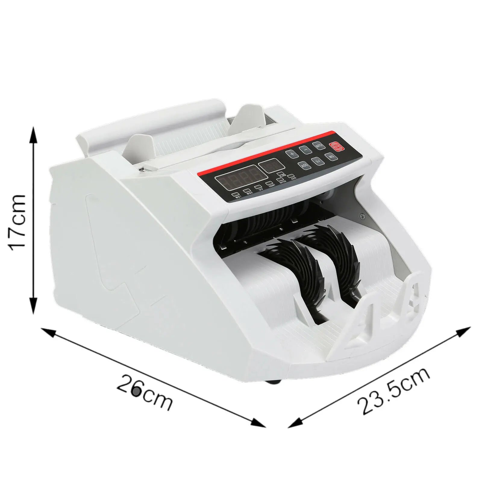 SucceBuy 1000Pcs/Min Money Counter Business Cash Register Euros Bills Fake Banknote Detector by UV & MG Function for Banks Shops