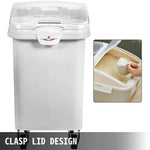 Amocart 80L Rice Kitchen Container Ingredient Storage Bin with Wheel & Scoop PP+PC for Home Storing Rice Flour Corn Soybeans