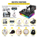 Amocart Combo Heat Press Machine 5/6/8 in 1 30*38CM 38*38CM Muntifunctional Sublimation Printer Transfer Mug Hat Plate T-Shirt