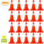 Amocart PVC 18/28/36 Inch Traffic Safety Parking Cones Reflective Collars Higher Warning for Traffic Control Construction Sites