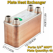 Load image into Gallery viewer, Amocart 30 40 60 Plates Heat Exchanger Wort Chiller Stainless Steel Homebrew Brewing Beer Cooler Counter Chiller Water Heating
