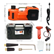 Load image into Gallery viewer, 12V 5Ton Car Electric Hydraulic Floor Jack, Tire Inflator Pump and LED Flashlight 3 in 1 Set With Safe Hammer QZ002

