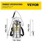 Load image into Gallery viewer, 4-12L Hand Powered Sprayer Stainless Steel Watering Spraying Sprinkling Atomizer Pump Home Ground Garden Cleaning Sprayer
