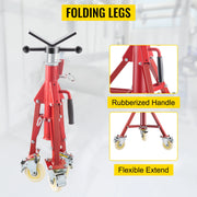 Load image into Gallery viewer, SucceBuy Pipe Holding Stand Folding Tripod Jack 3 Types Heights 12in Pipeworking Supporting Clamped Tool with Roller Head
