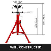Load image into Gallery viewer, SucceBuy Pipe Holding Stand V-Head 1107A 1107C 1107 w/ 2/4 Ball Transfer Folding Tripod Jack Pipeworking Supporting Clamped Tool
