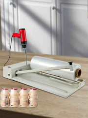 Bild in Galerie-Viewer laden, SucceBuy 12/18/24in Shrink Wrap Sealer Laminating Machine W/ Heat Gun 1800W Film Available Roll For PVC POF Film Books Toys Food
