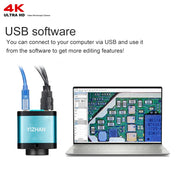 Bild in Galerie-Viewer laden, 4K Microscope For Electronics 48MP Digital Microscope Camera Optional 1-150x Lens LED Light Foldable Bracket Phone Pcb Soldering
