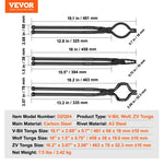 Amocart Blacksmith Tongs 18” V-Bit Bolt Tongs Wolf Jaw Tongs Z V-Bit Tongs and Gripping Tongs Carbon Steel Forge Tongs