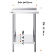 Bild in Galerie-Viewer laden, Amocart Stainless Steel Work Table Commercial Heavy Duty Food Prep Worktable with Adjustable Height for Restaurant Home
