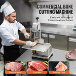 Amocart Commercial Electric Meat Bandsaw 650W 1800W Stainless Steel Countertop Bone Sawing Machine Frozen Fish Cutter for Pork