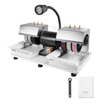 Amocart Cabbing Machine 6" 2HP 1800rpm Efficient Lapidary Rock Grinder Polisher With Lamp & Water Pump for Gem Jade Stone
