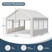 Load image into Gallery viewer, 10'x20' Heavy Duty Waterproof Anti-UV Carport Car Canopy Outdoor Gazebo With Removable Sidewalls Commercial Party Tent for Wedding BBQ Outdoor Events

