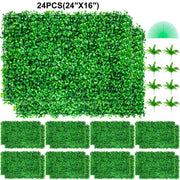 Charger l'image dans la visionneuse de galerie, SucceBuy Panneau de Buis Artificiel UV 24pcs 50x50/60x40 cm Panneaux de Haie de Buis Artificiels Mur de Fond en Herbe Artificielle Herbe Verte

