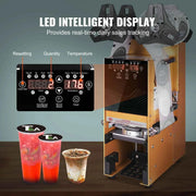 Load image into Gallery viewer, Amocart Fully Automatic Cup Sealing Machine 500-650 Cups/H for 180/190 mm Tall &amp; 90/95 mm Cup Electric Tea Sealer for Milk Tea
