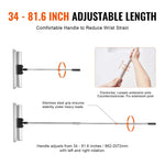 Amocart Drywall Skimming Blade Set 10/16/24/32/40 inch Skimming Blades + 34-81.6 in Extension Handle Pole Stainless Steel Knife
